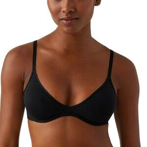 B.Tempted by Wacoal Unlined 2 Clasp Non-Padded Black Underwire Bra NWT 32DD